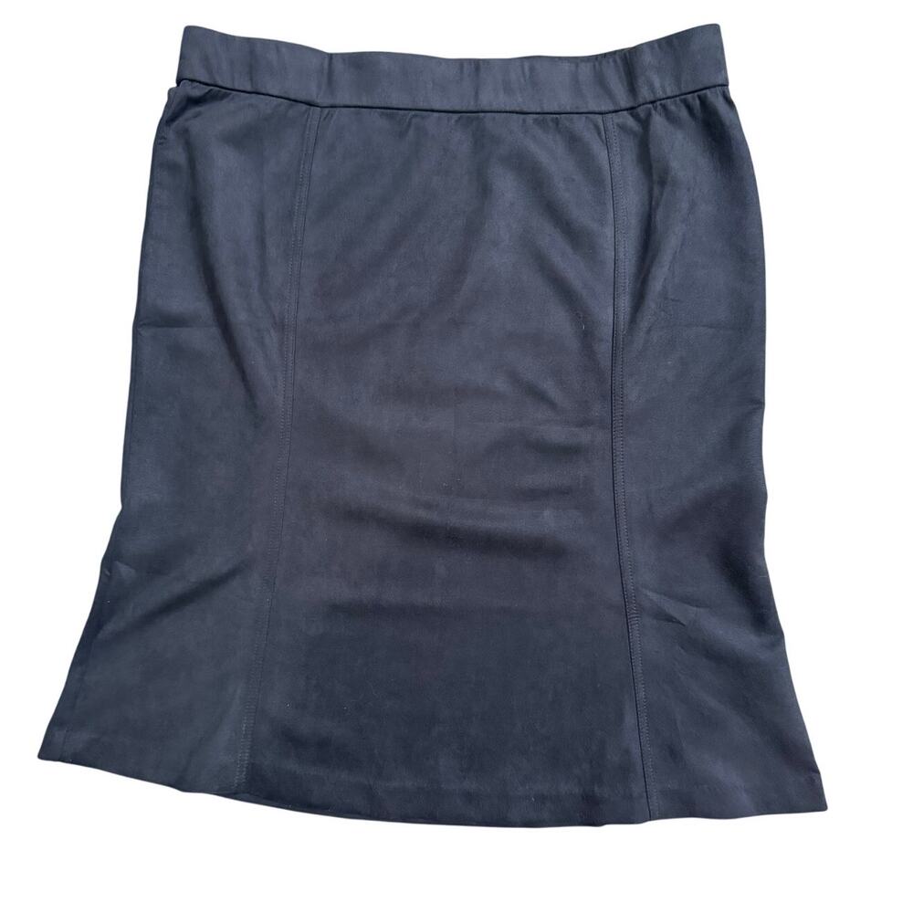 Estate Navy Blue Faux Suede Stretch Skirt XL Soft